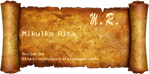 Mikulka Rita névjegykártya